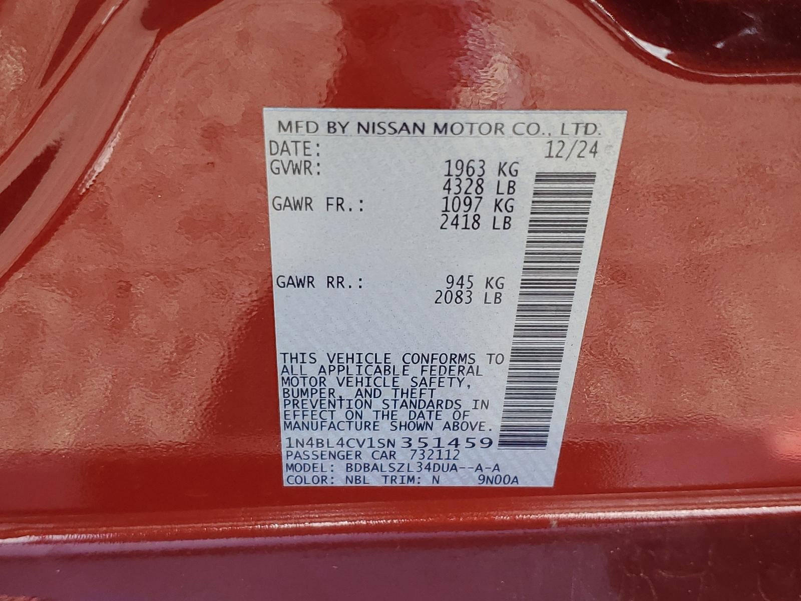 2025 Nissan Altima SR FWD