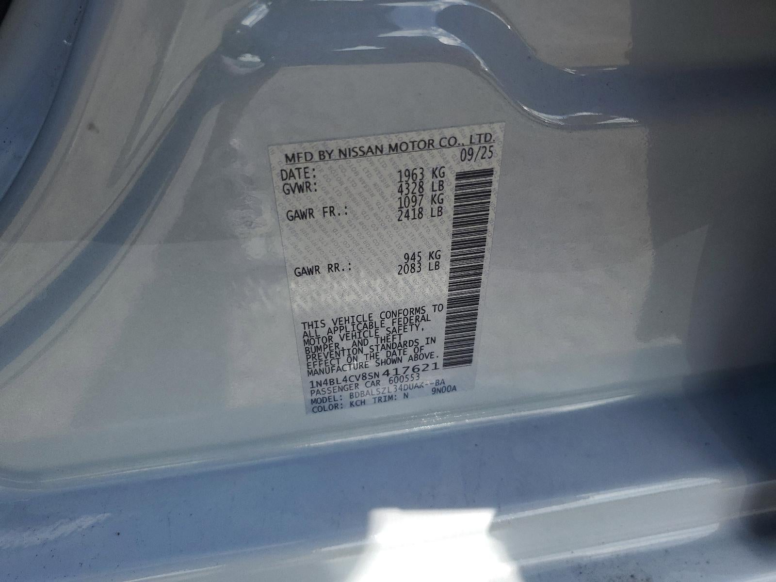 2025 Nissan Altima SR FWD