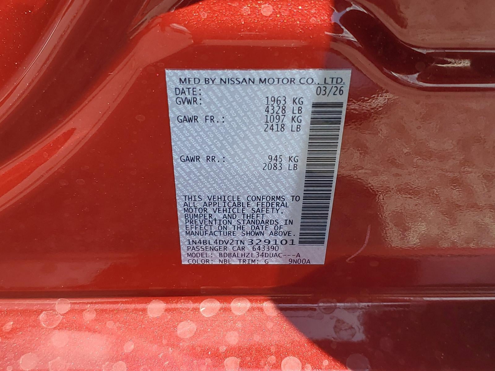 2026 Nissan Altima SV FWD