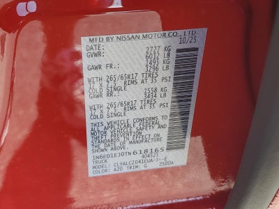 2026 Nissan Frontier Crew Cab 4x2 SV