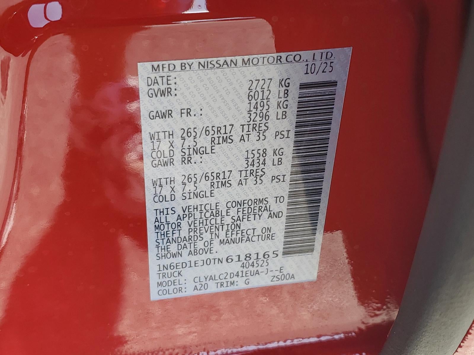 2026 Nissan Frontier Crew Cab 4x2 SV