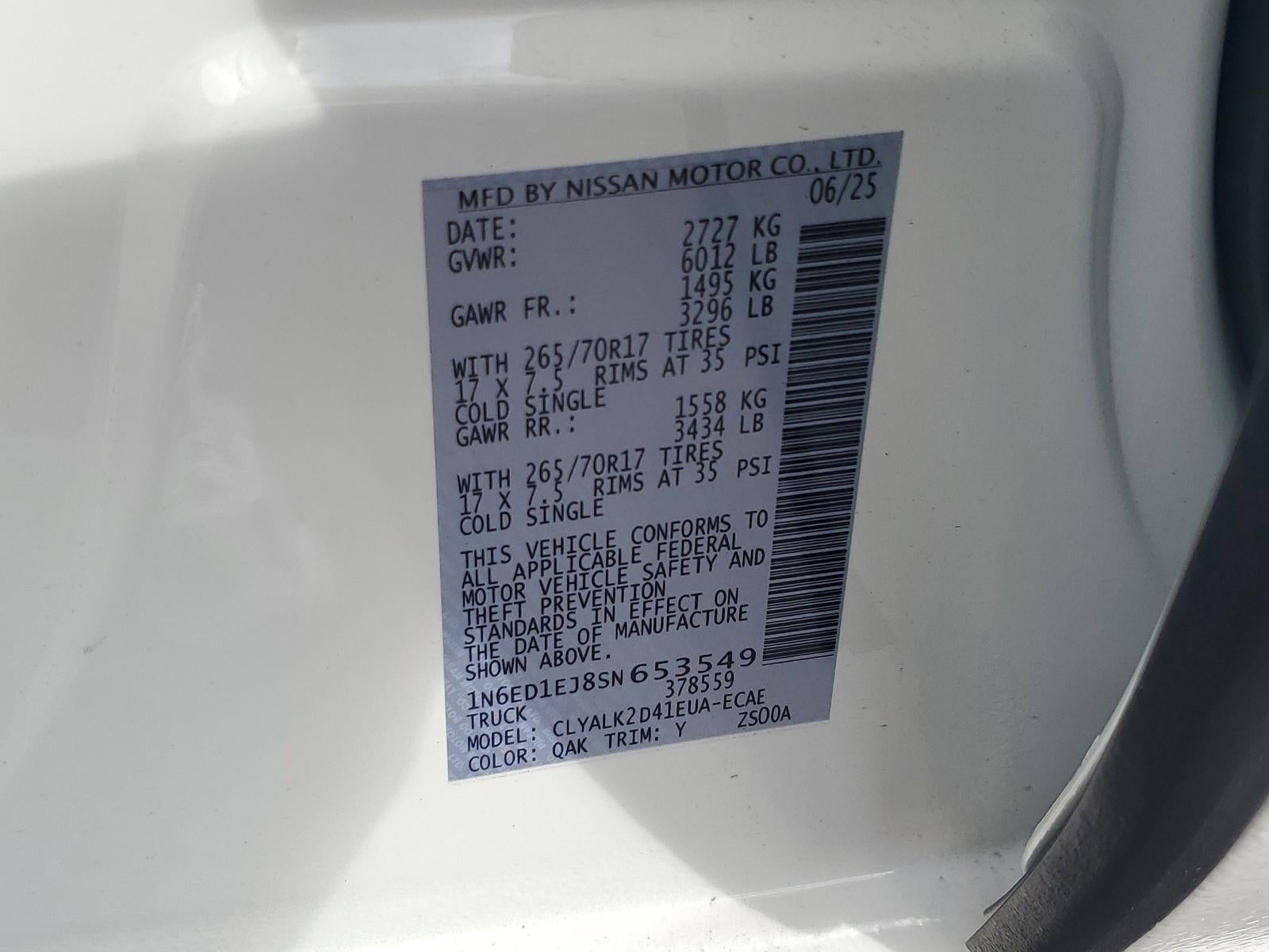 2025 Nissan Frontier Crew Cab 4x2 PRO-X