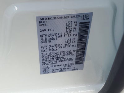 2026 Nissan Frontier Crew Cab 4x2 SV