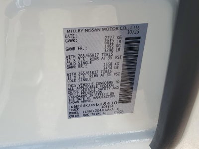 2026 Nissan Frontier Crew Cab 4x4 SV