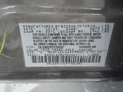 2026 Nissan Sentra SV Sedan