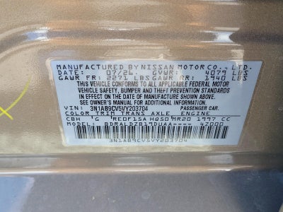 2027 Nissan Sentra SV Sedan