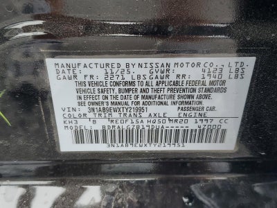 2026 Nissan Sentra SL Sedan