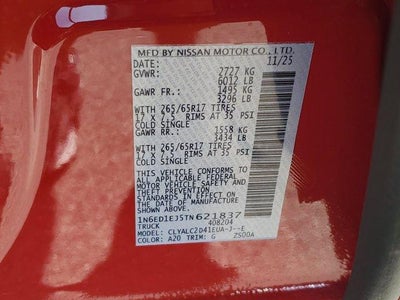 2026 Nissan Frontier Crew Cab 4x2 SV