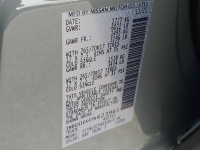 2026 Nissan Frontier Crew Cab 4x4 PRO-4X