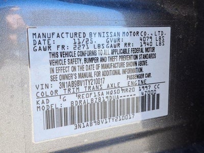 2026 Nissan Sentra S Sedan