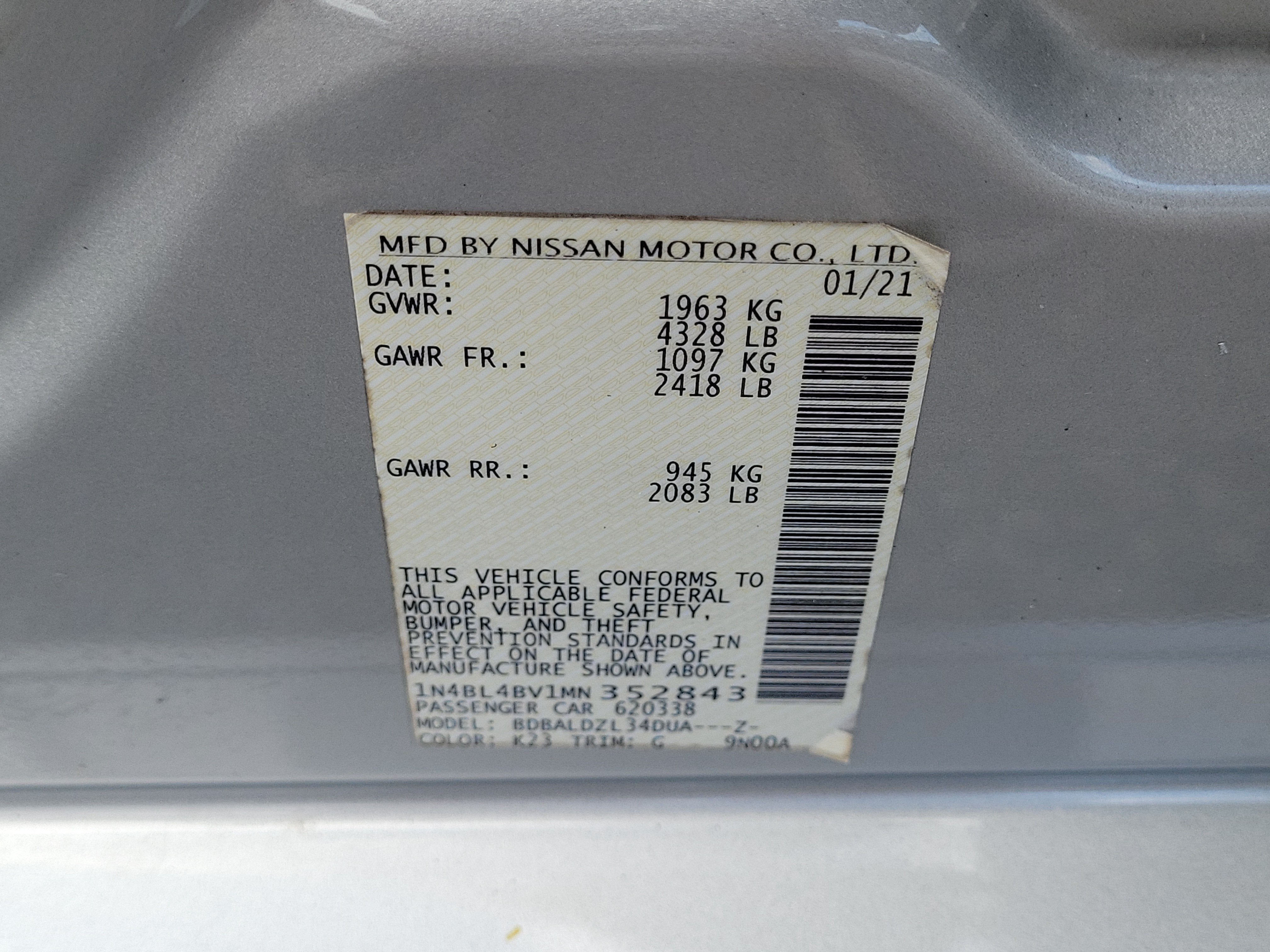 2021 Nissan Altima 2.5 S