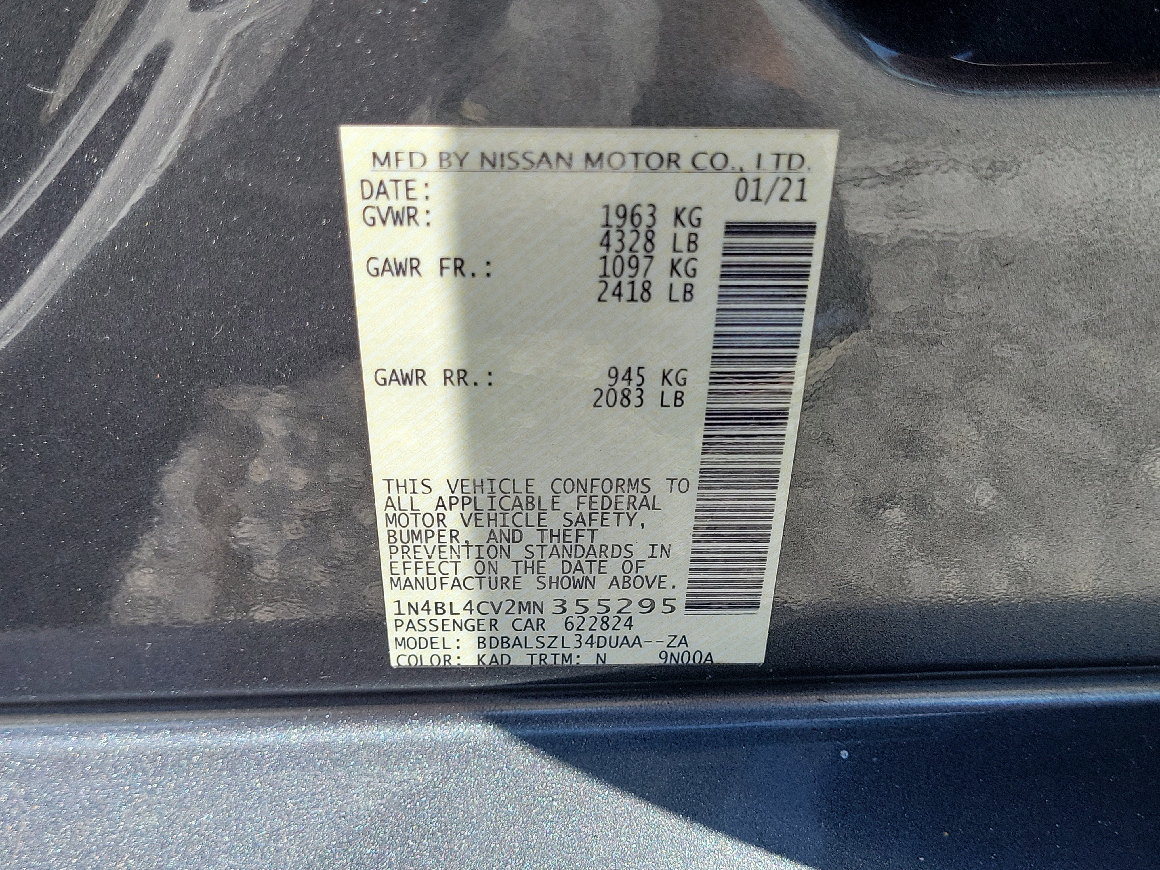2021 Nissan Altima 2.5 SR