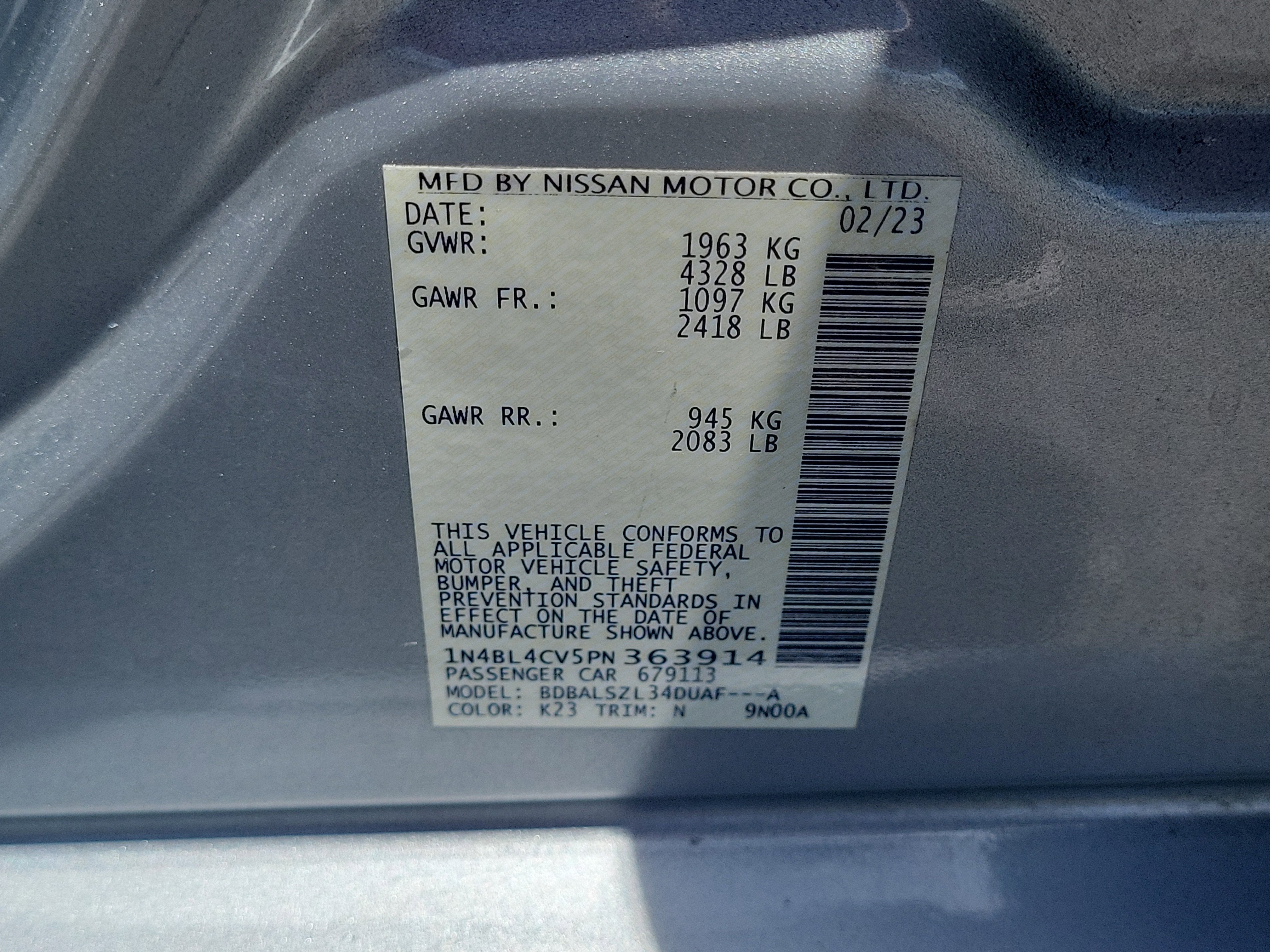 2023 Nissan Altima 2.5 SR