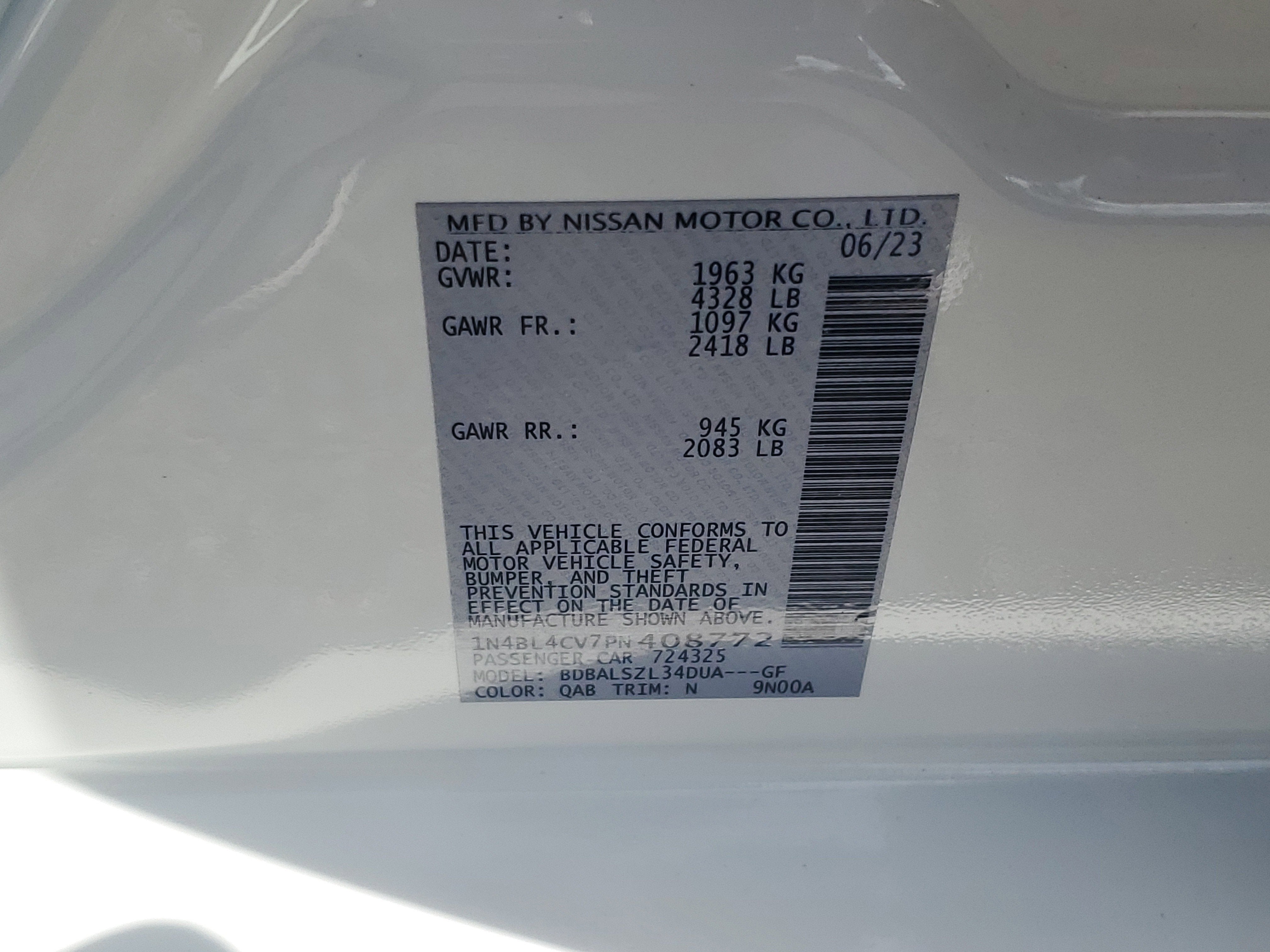 2023 Nissan Altima 2.5 SR