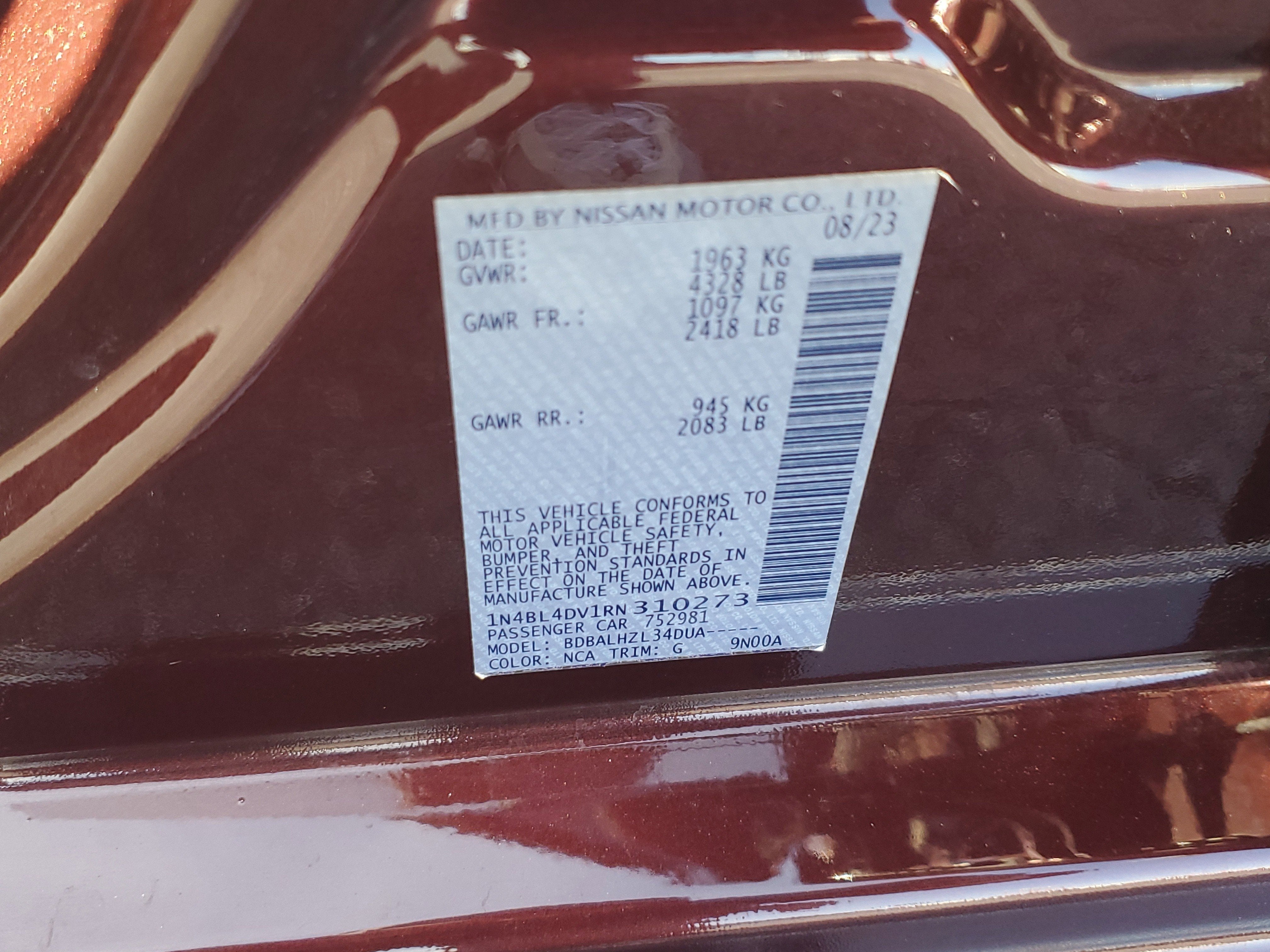 2024 Nissan Altima 2.5 SV