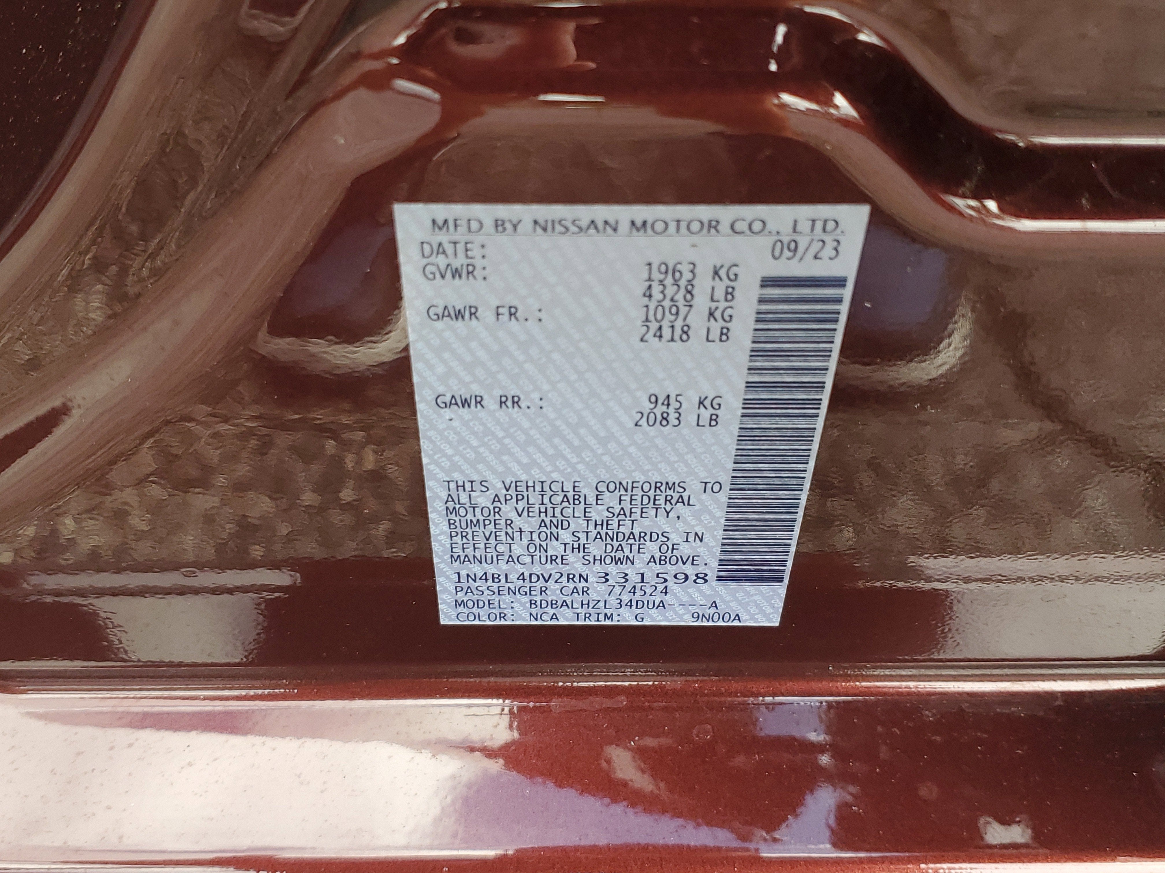 2024 Nissan Altima 2.5 SV