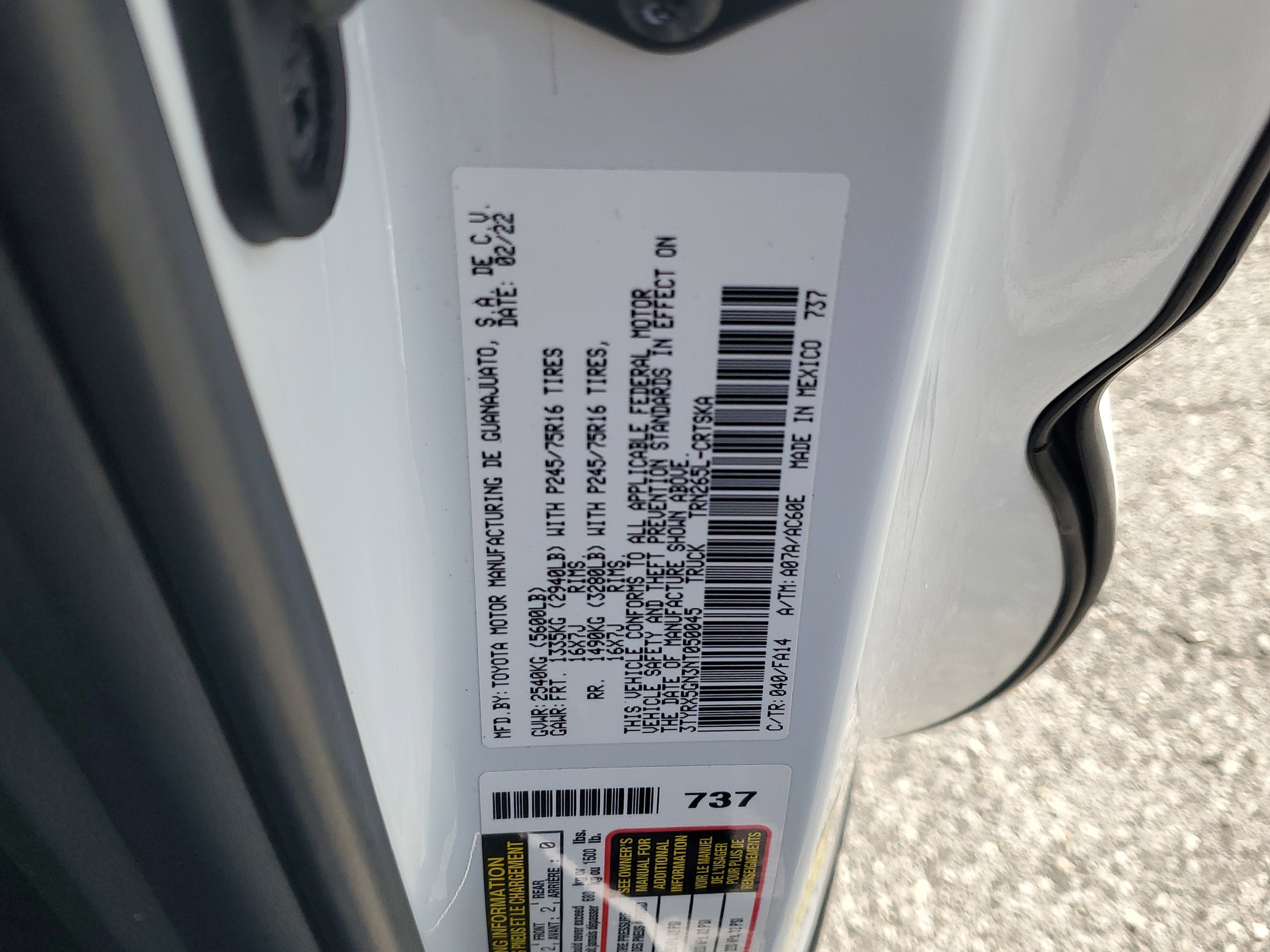 2022 Toyota Tacoma 2WD SR