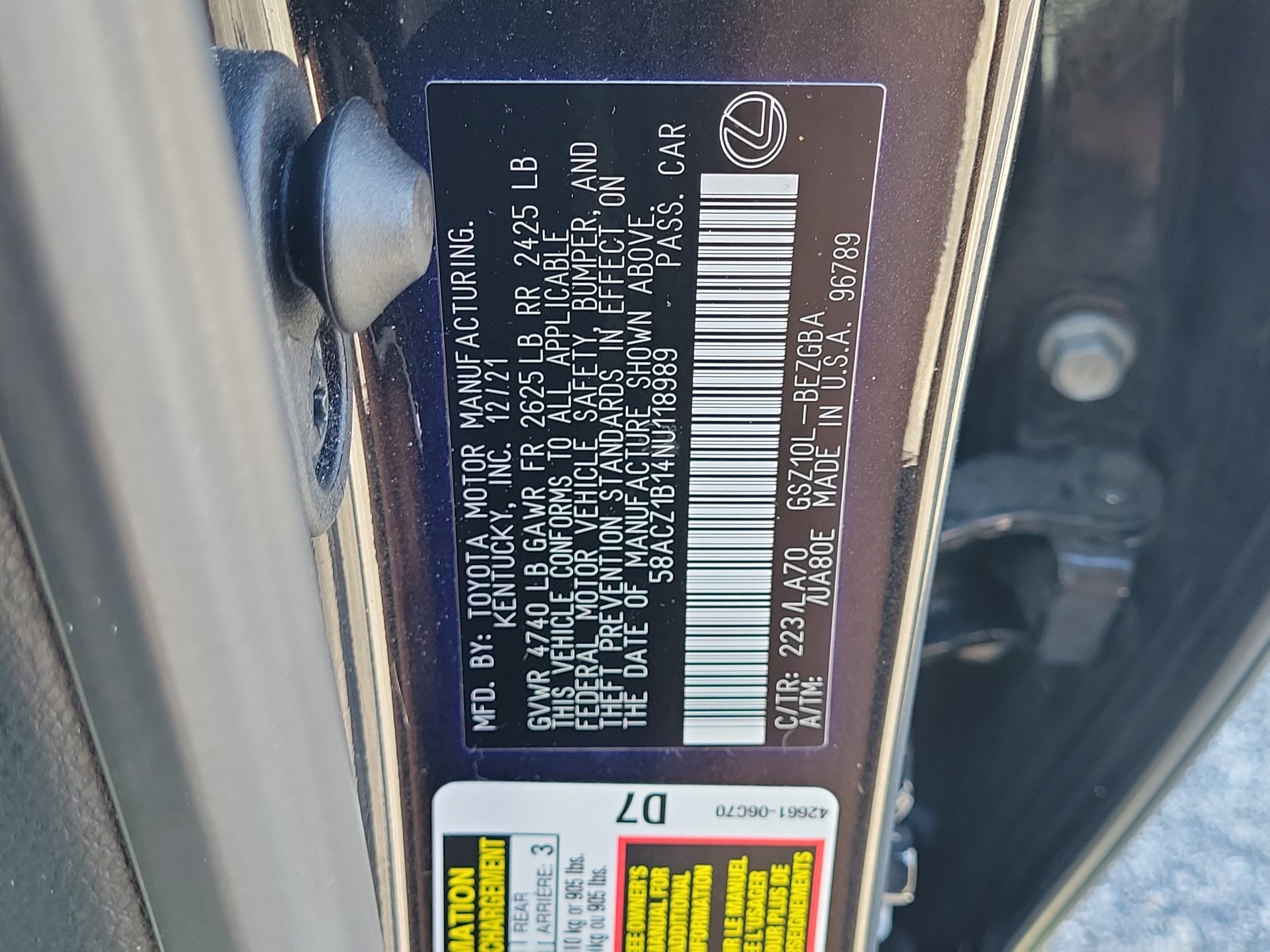 2022 Lexus ES ES 350