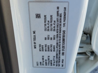 2021 Tesla Model 3 Standard Range Plus