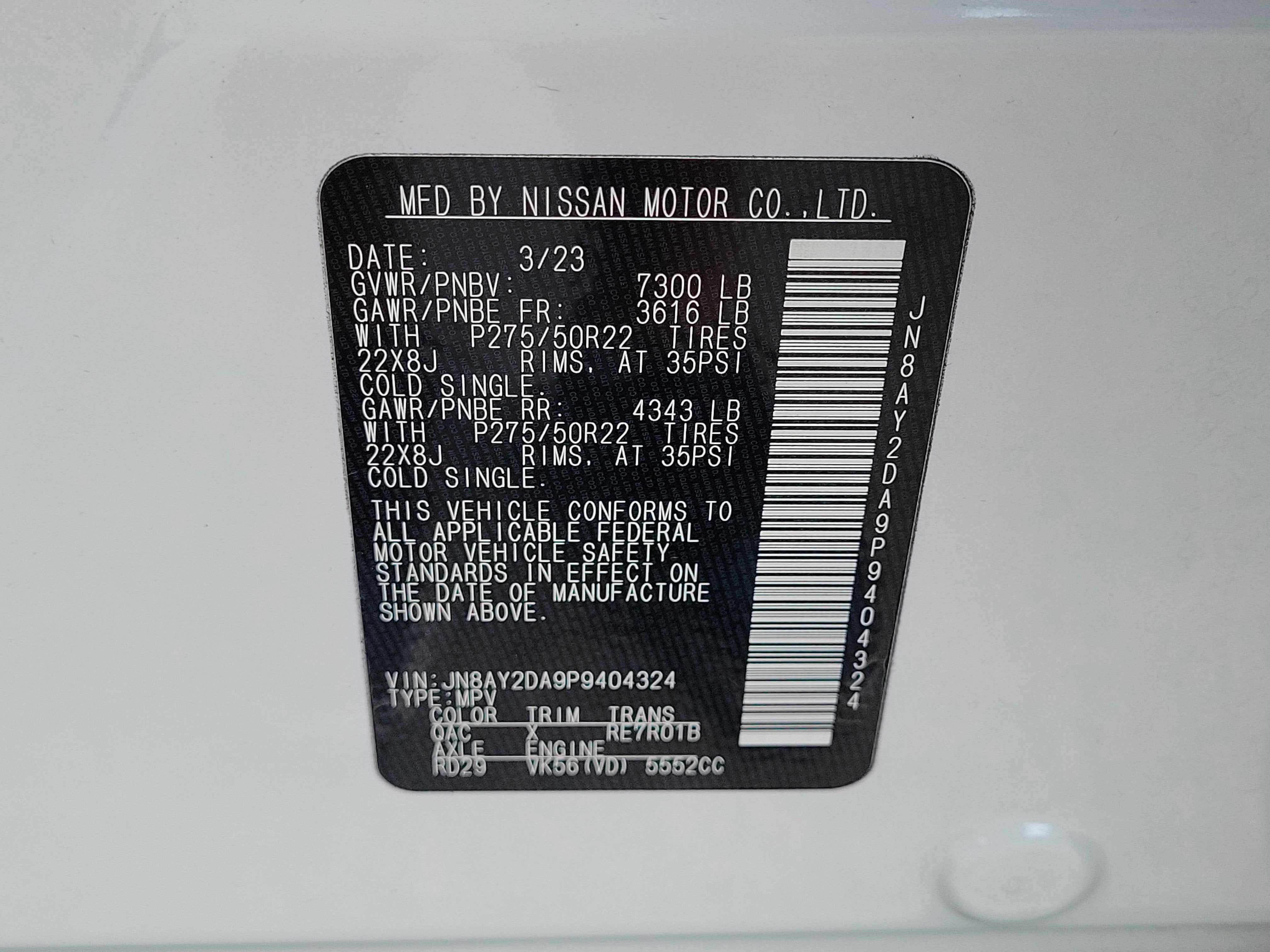 2023 Nissan Armada Platinum