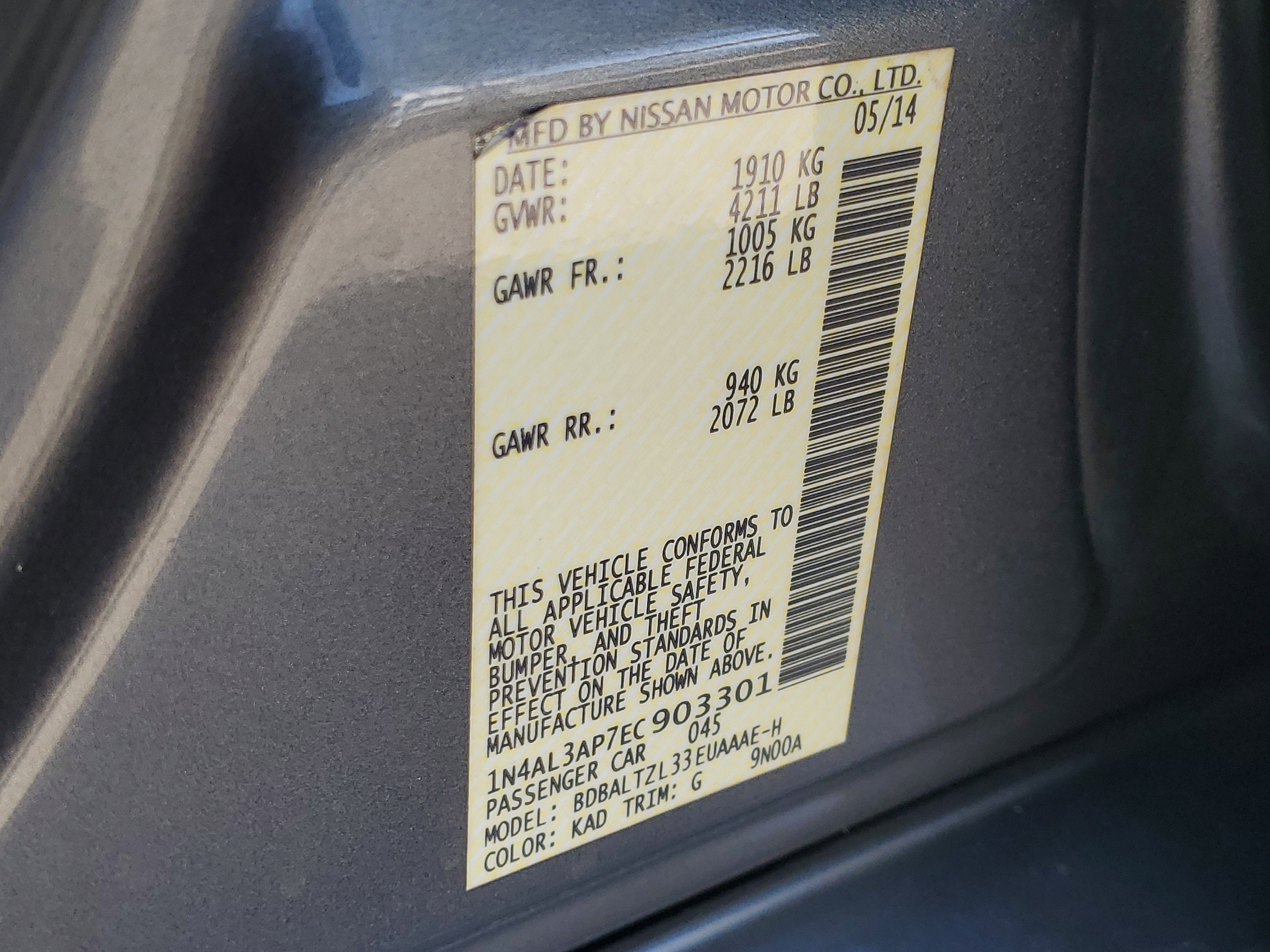 2014 Nissan Altima 2.5 SV