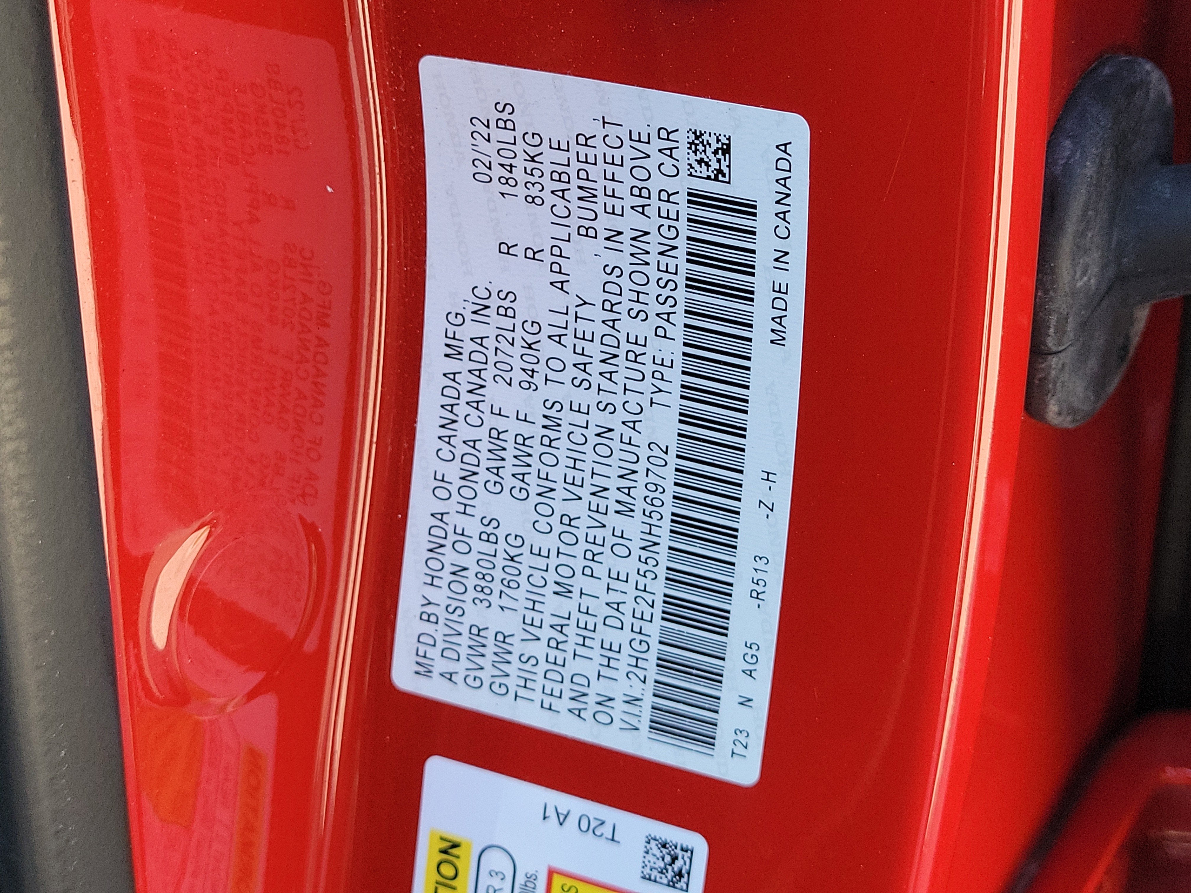 2022 Honda Civic Sedan Sport